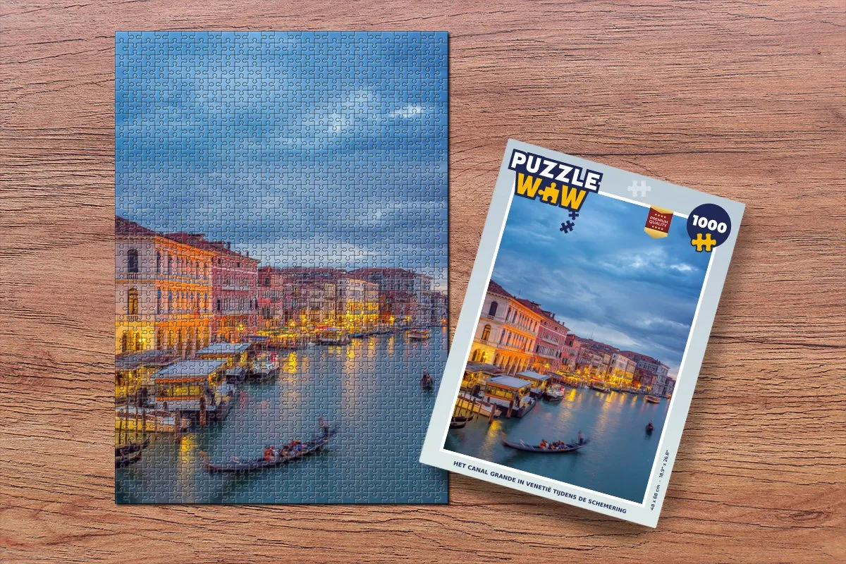 PuzzleWow Nacht Venetië Legpuzzel 1000 Stuks - Multicolor