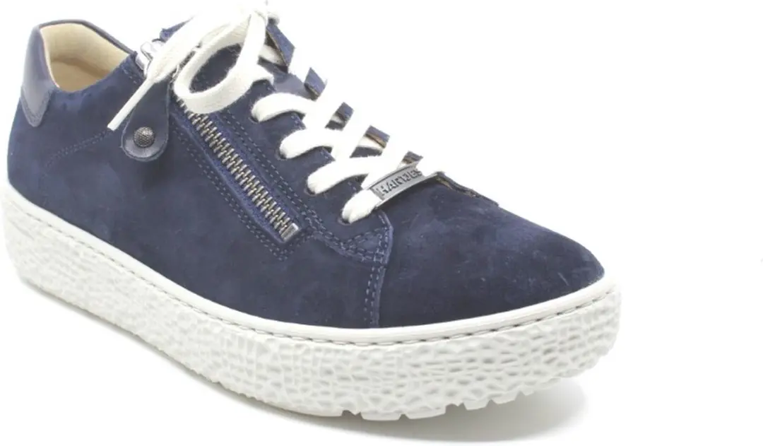 Hartjes-162.1401/99 47.47 blauw suède sneaker wijdte H
