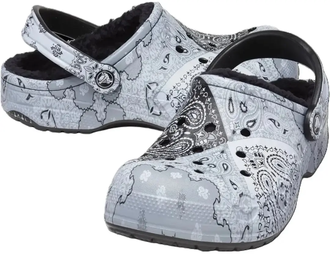 Crocs Baya Lined Printed Clog Grijs Maat 23/24 US C7