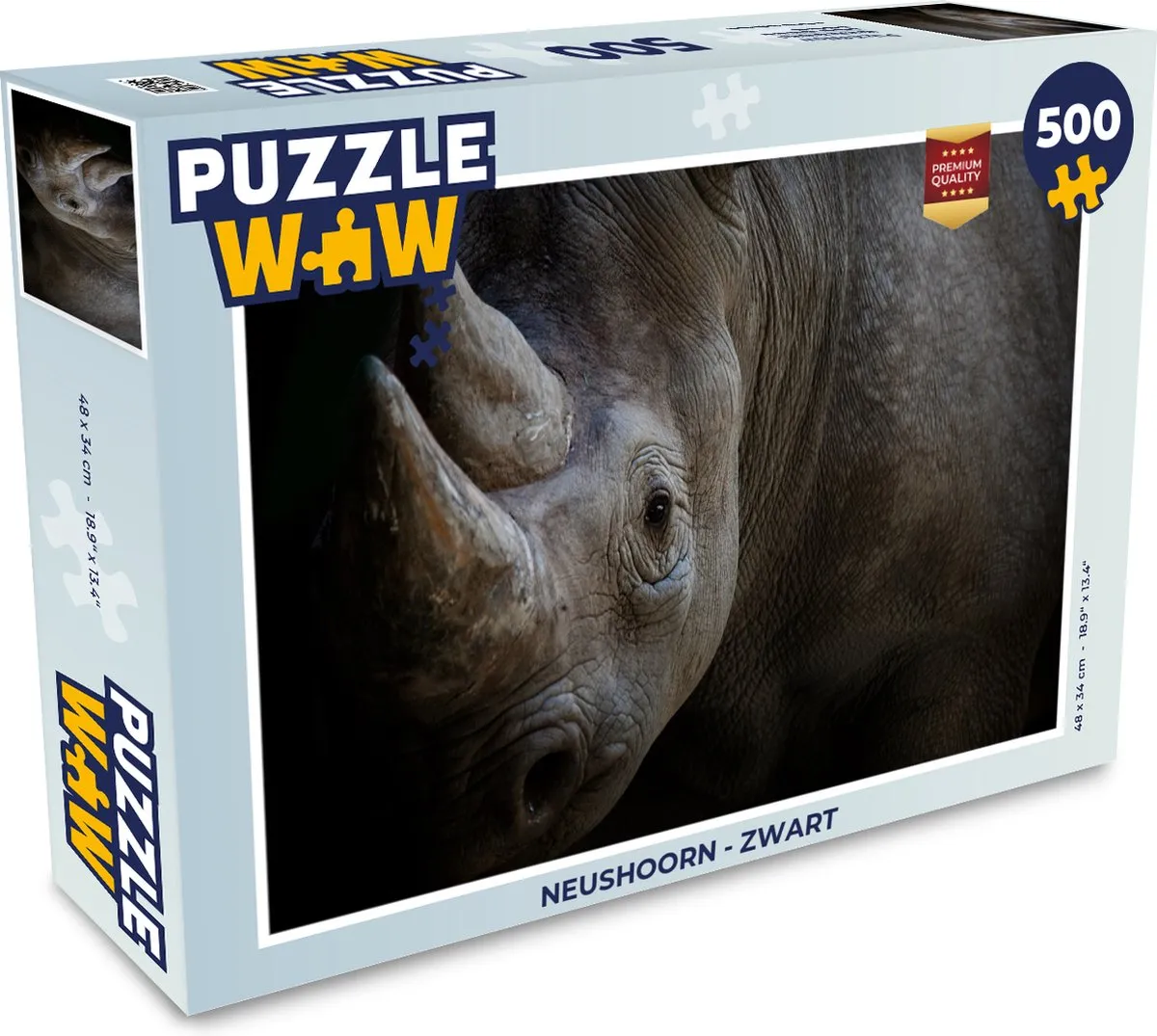 PuzzleWow Neushoorn Legpuzzel 500 Stuks