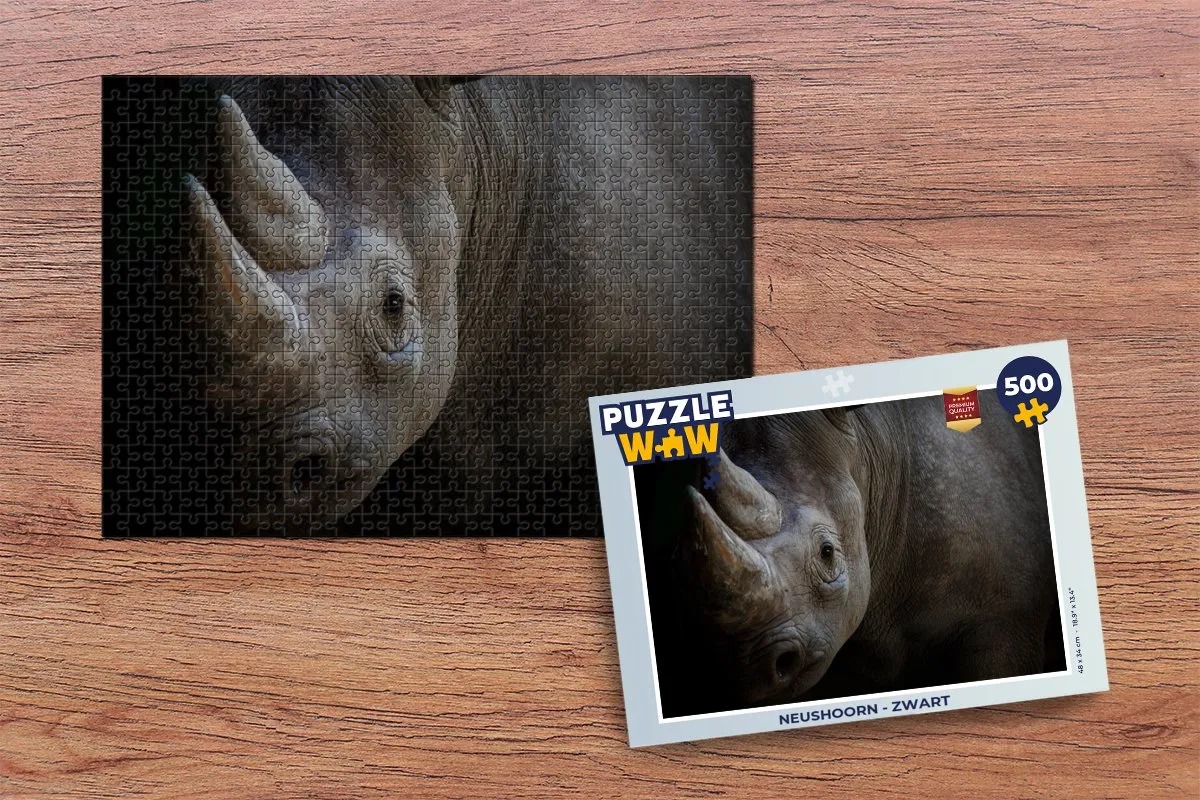 PuzzleWow Neushoorn Legpuzzel 500 Stuks - Multicolor