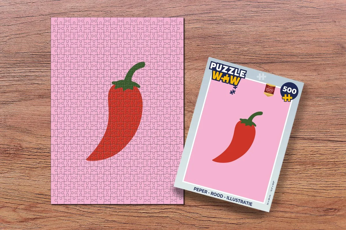 PuzzleWow Peper Legpuzzel 500 Stuks - Rood