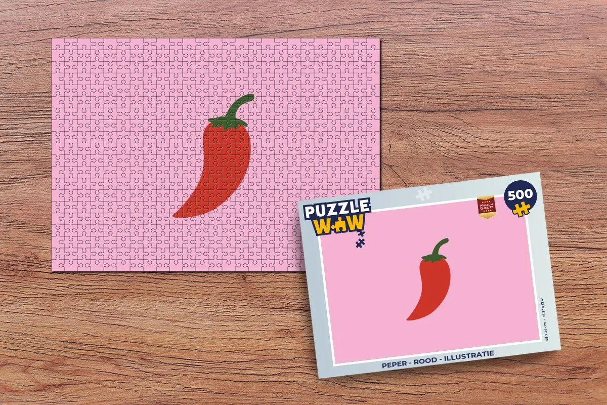 PuzzleWow Peper Legpuzzel 500 Stuks - Rood