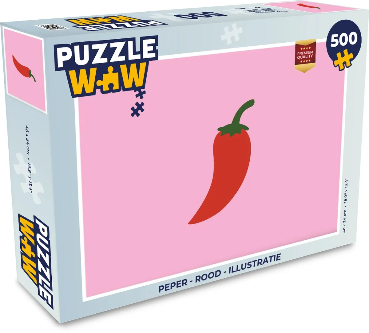 PuzzleWow Peper Legpuzzel 500 Stuks - Rood