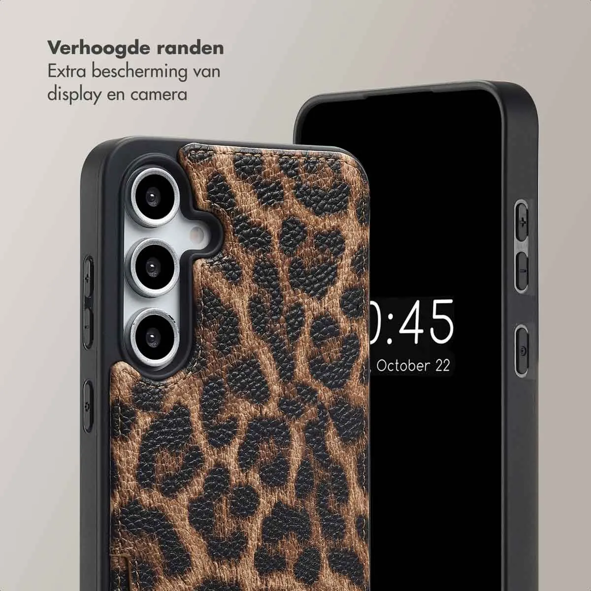 Selencia Hoesje Samsung Galaxy S24 FE - Leopard - 2 Pasjes