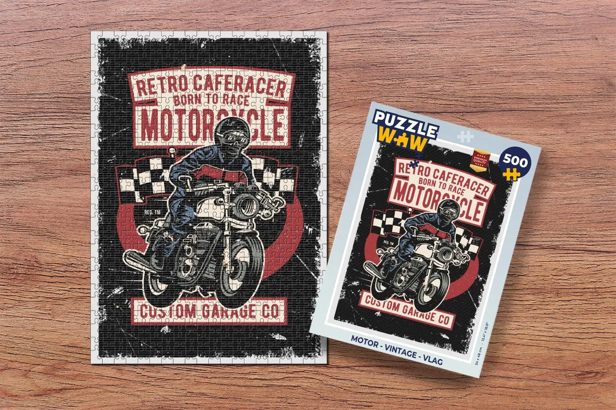PuzzleWow Motor Vintage Legpuzzel 500 Stuks - Multicolor