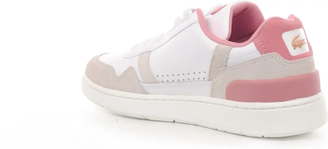 Lacoste T-Clip Dames Sneakers - Wit/Roze - Maat 36 - afbeelding 4 van 6