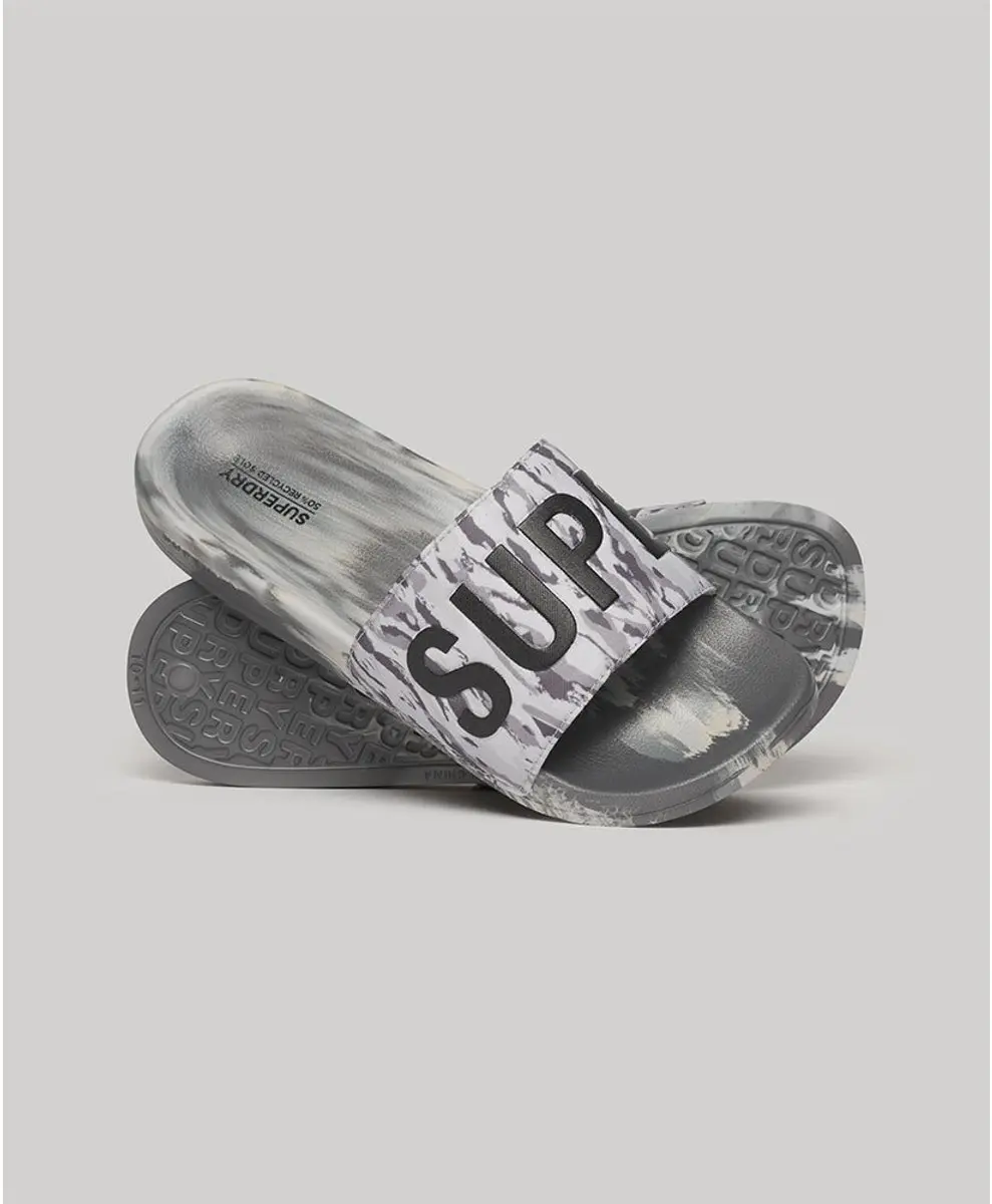 Superdry Vegan Camo Badslippers Heren - Ice Grey Tiger Camo - afbeelding 3 van 6