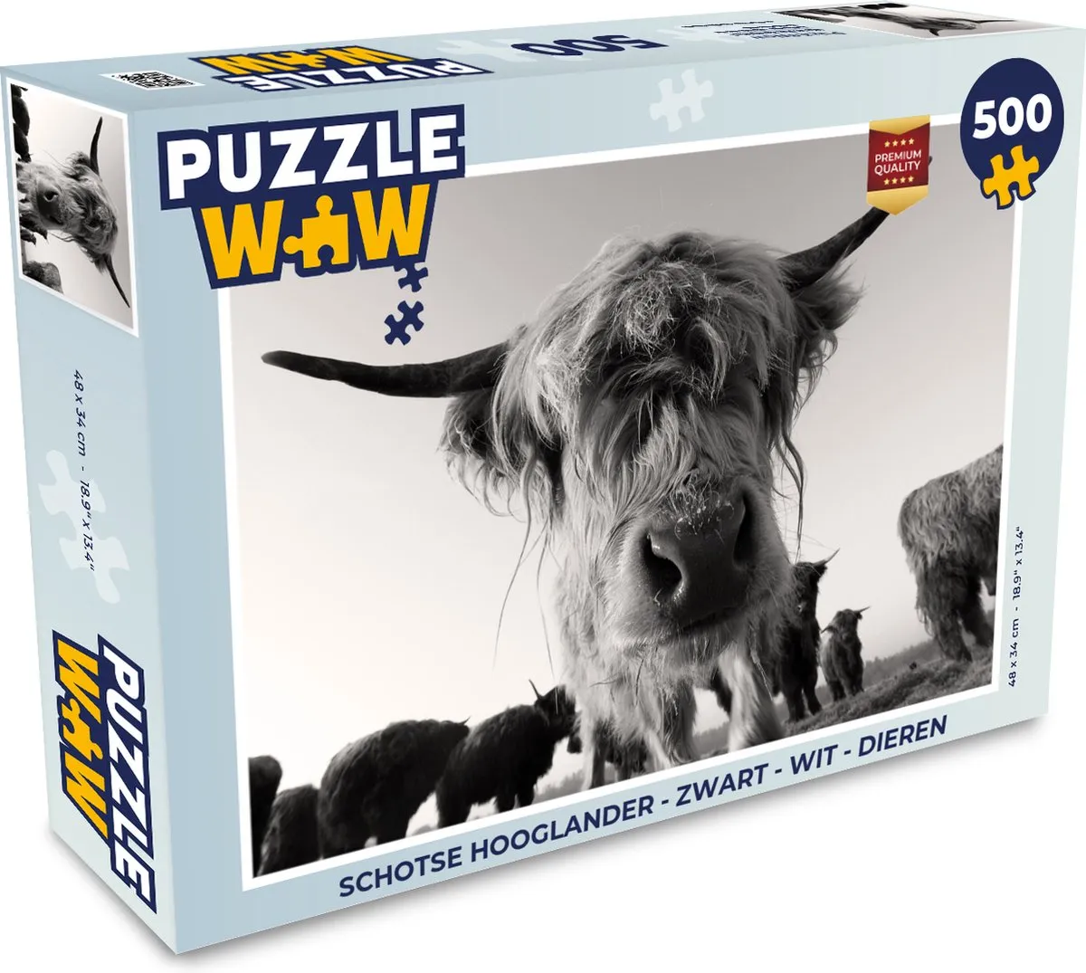 PuzzleWow Schotse Hooglander Legpuzzel 500 Stuks