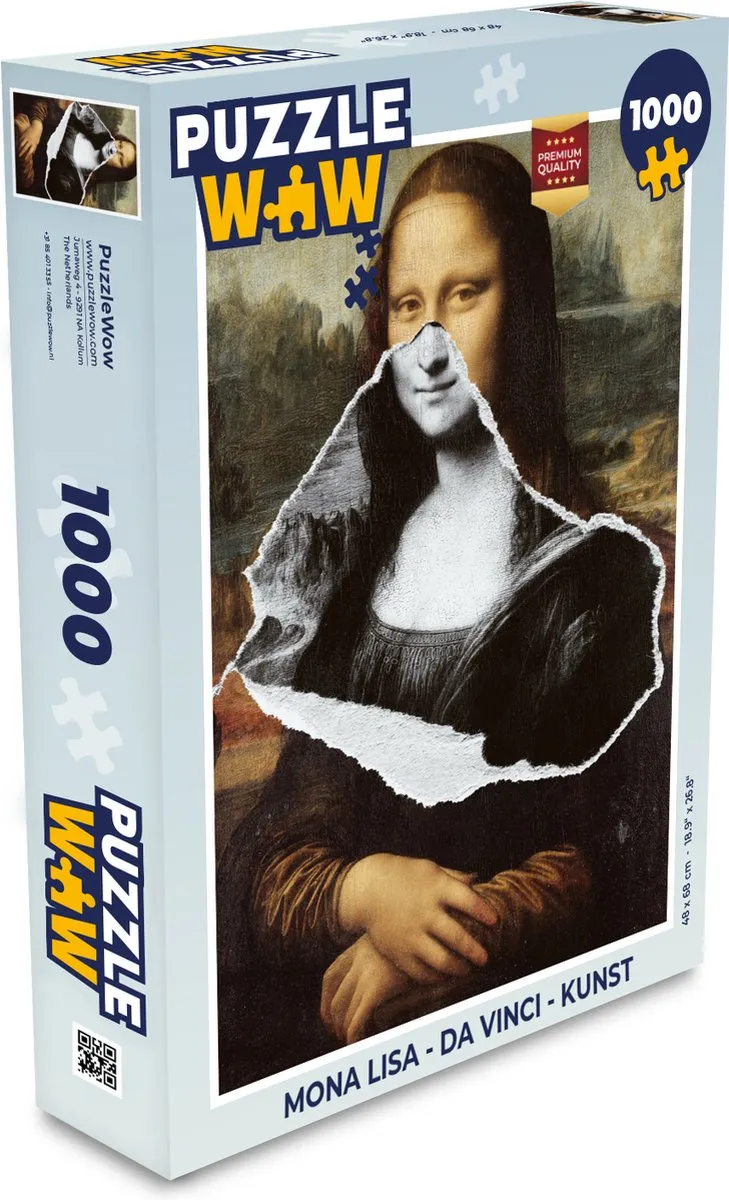 PuzzleWow Mona Lisa Legpuzzel 1000 Stuks - Multicolor