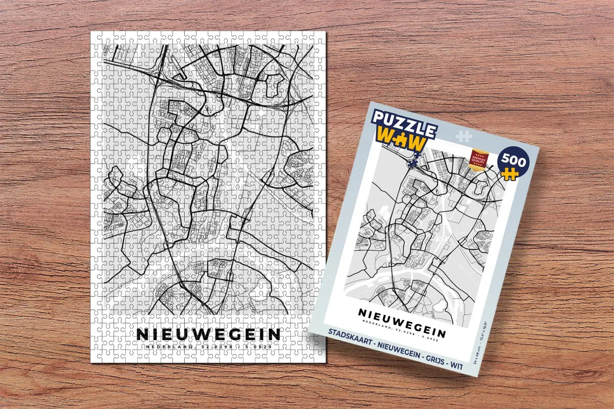 PuzzleWow Stadskaart Nieuwegein Legpuzzel 500 Stuks - Multicolor