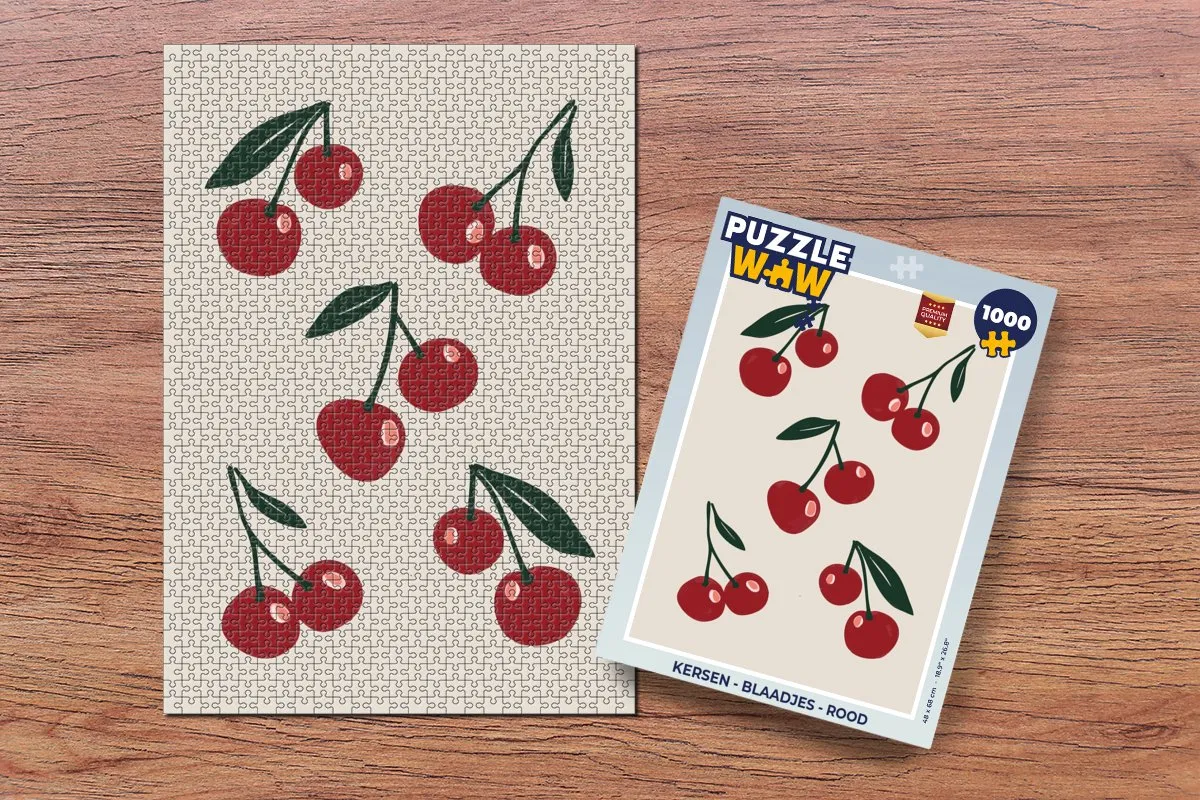 PuzzleWow Legpuzzel Kersen 1000 Stuks - Rood