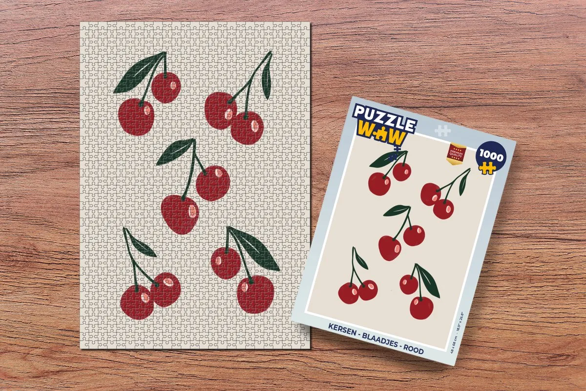 PuzzleWow Legpuzzel Kersen 1000 Stuks - Rood