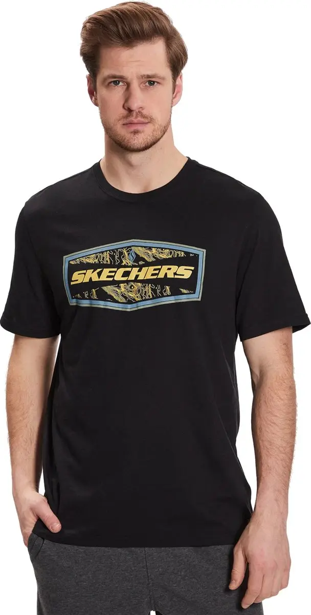 Skechers Tricou Latitude, Mannen, Zwart, T-shirt, maat: L