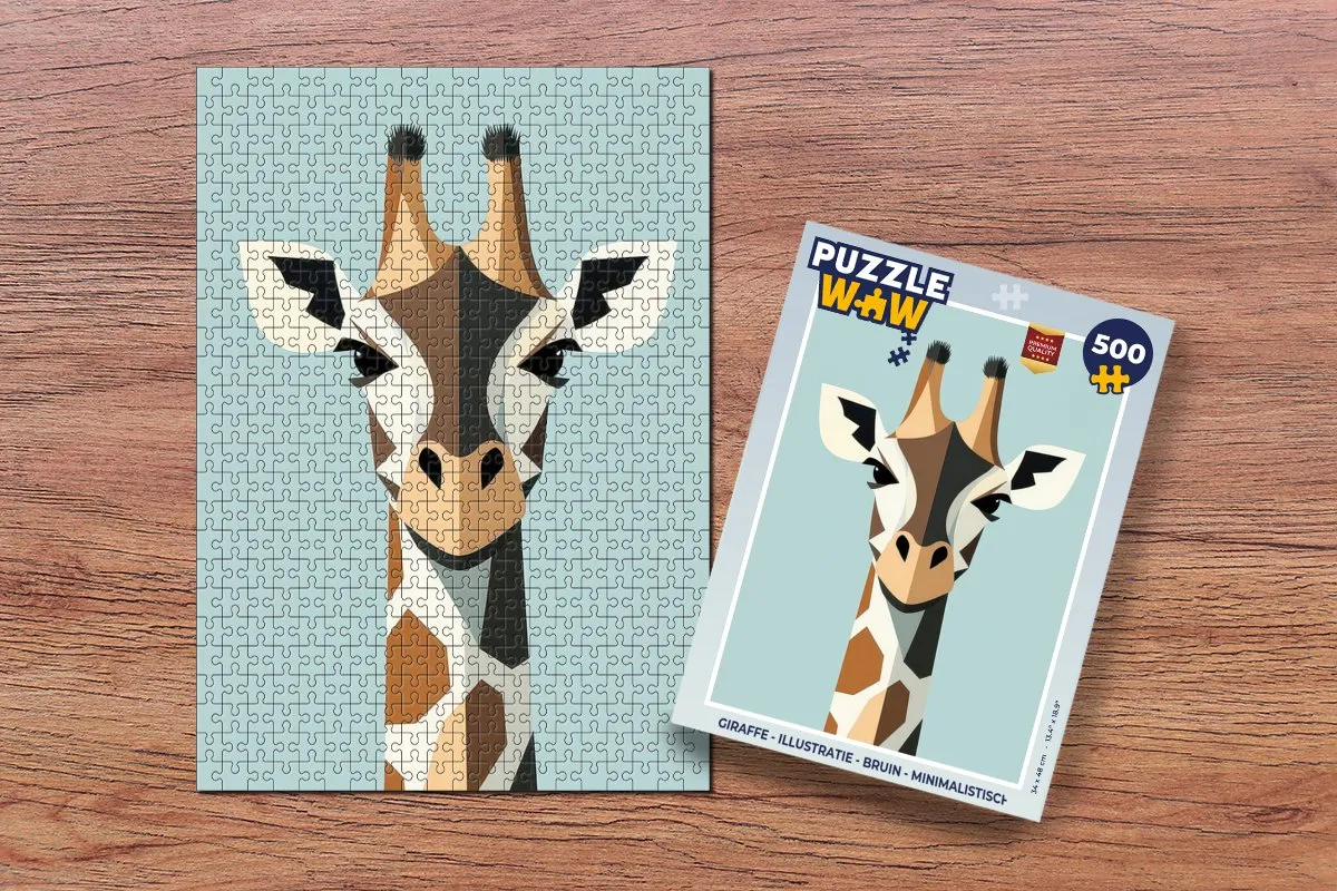 PuzzleWow Giraffe Illustratie Legpuzzel 500 Stuks