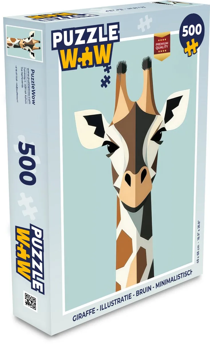 PuzzleWow Giraffe Illustratie Legpuzzel 500 Stuks