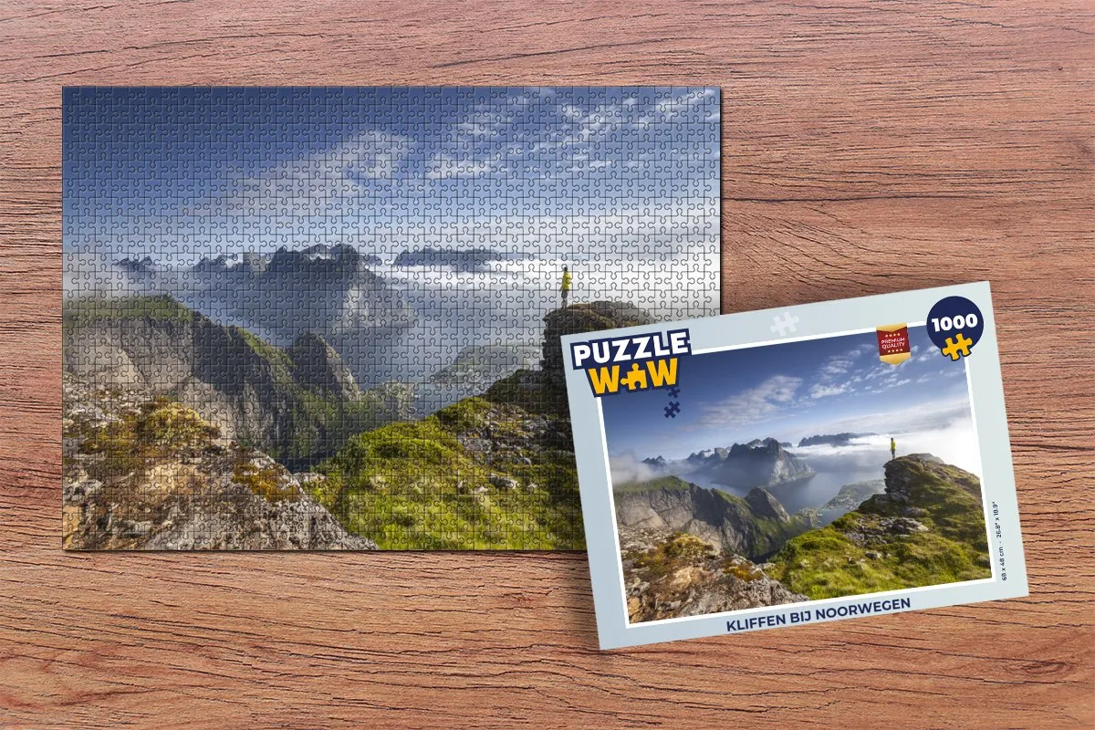 PuzzleWow Legpuzzel Kliffen bij Noorwegen 1000 Stuks - Multicolor