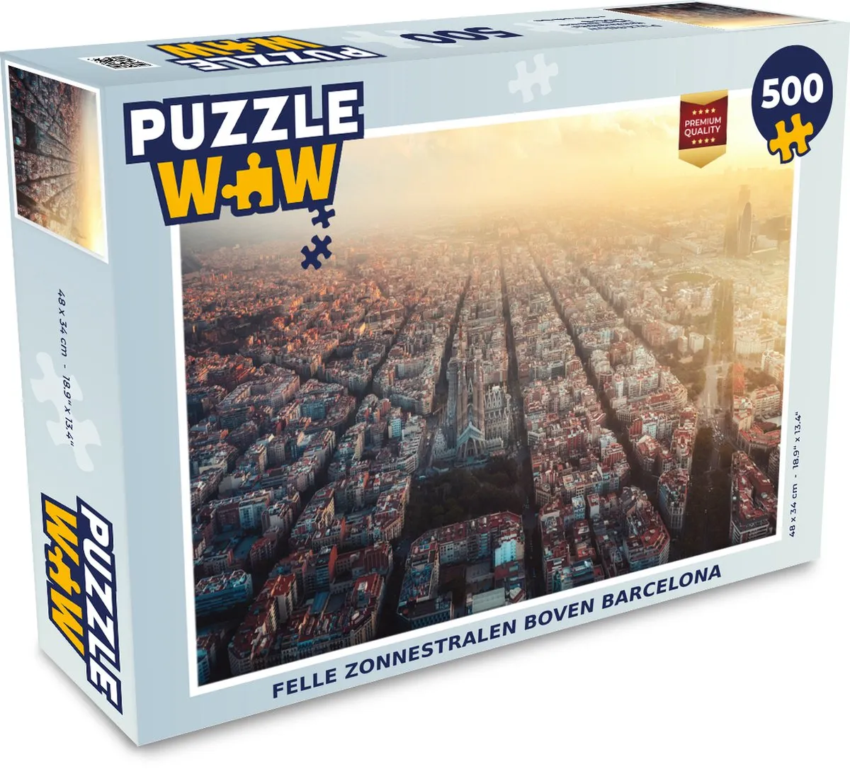 PuzzleWow Architectuur Barcelona Legpuzzel 500 Stuks - Multicolor