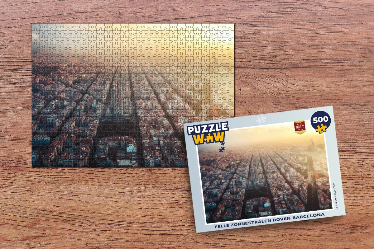 PuzzleWow Architectuur Barcelona Legpuzzel 500 Stuks - Multicolor