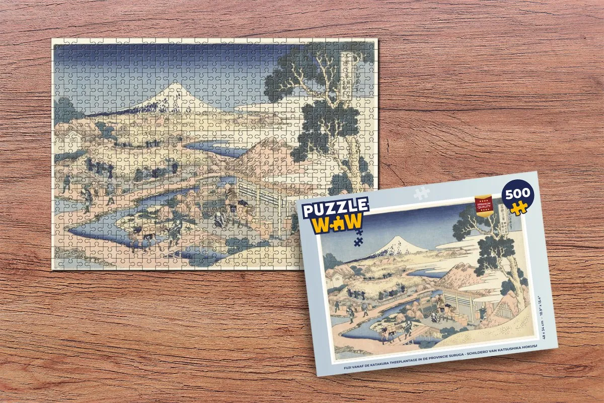 PuzzleWow Hokusai Fuji Legpuzzel 500 Stuks - Multicolor