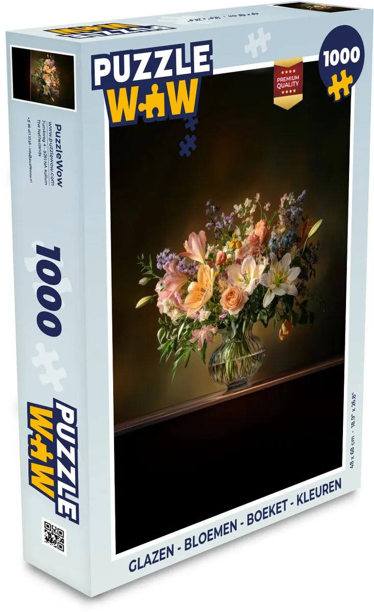 PuzzleWow Bloemen Pastel Legpuzzel 1000 Stuks - MPN 8721169389363