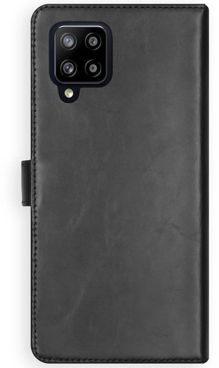 Selencia Hoesje Samsung Galaxy A42 Echt Lederen Bookcase - 3 Pasjes - Zwart