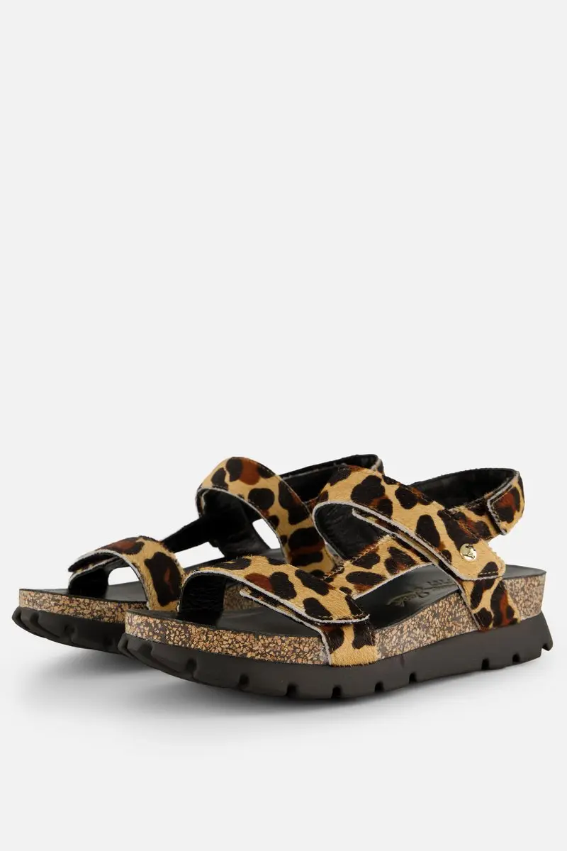 Panama Jack Selma Leopard Sandalen bruin Leer