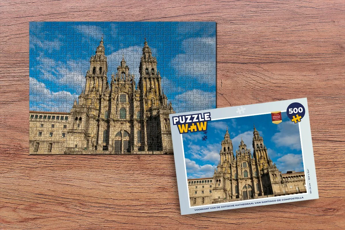 PuzzleWow Legpuzzel Santiago de Compostella 500 Stuks - Multicolor