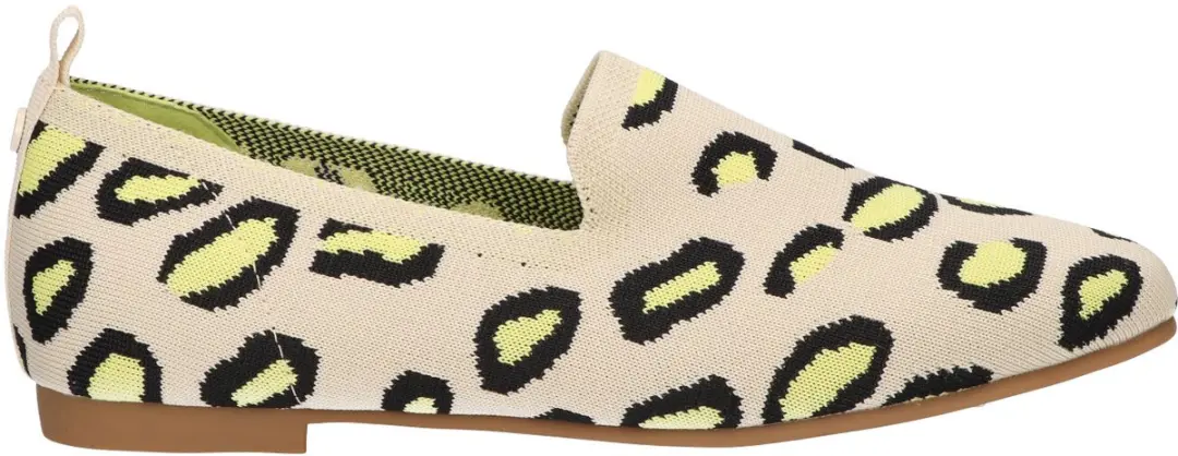 La Strada Loafer Beige Geel Leopard Knitted