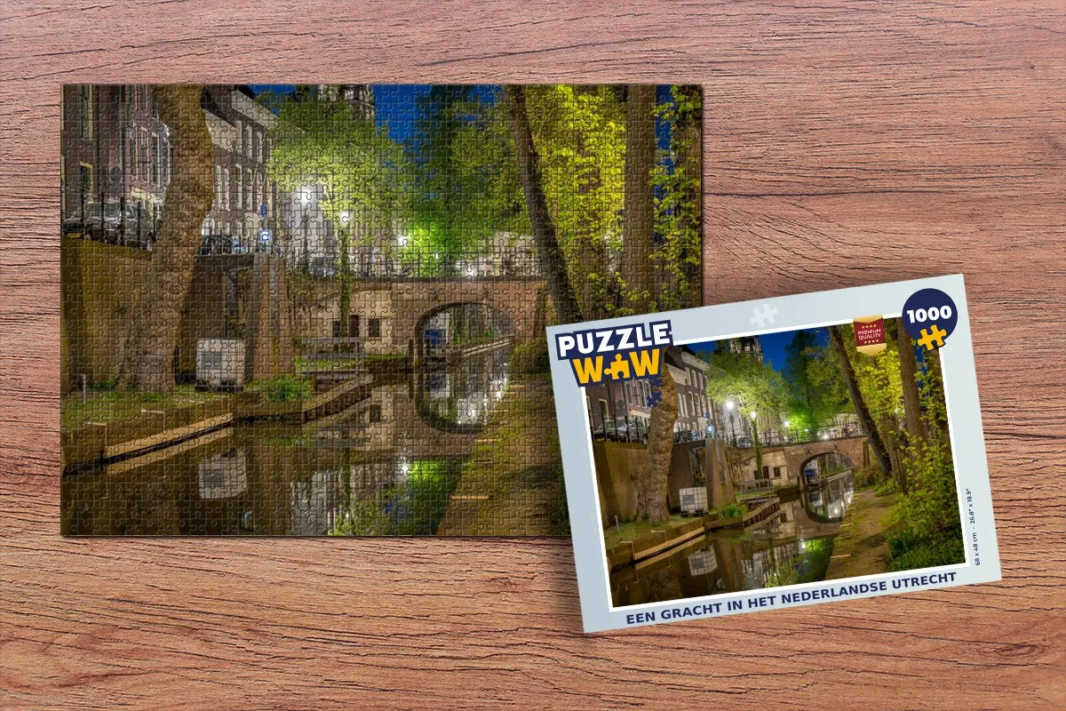 PuzzleWow Gracht Utrecht Planten Legpuzzel 1000 Stuks - Multicolor