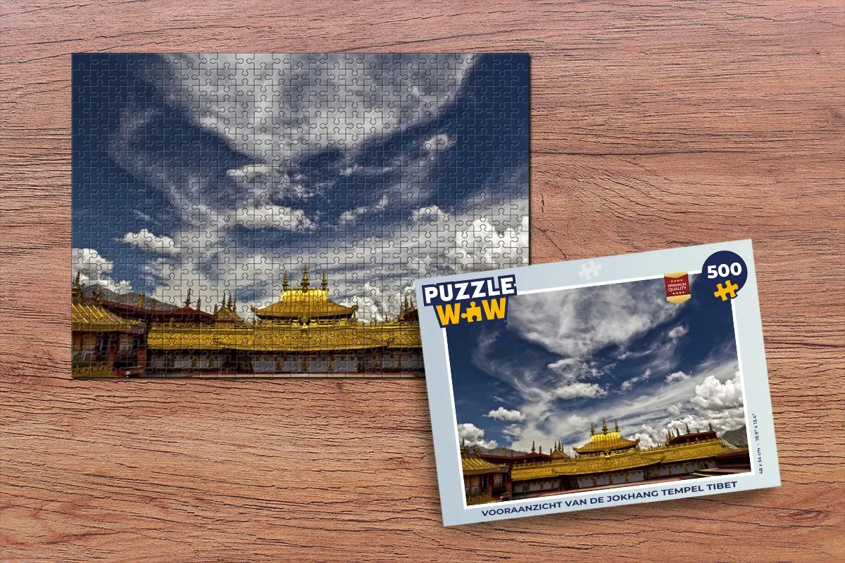 PuzzleWow Jokhang Tempel Tibet Legpuzzel 500 Stuks - Multicolor