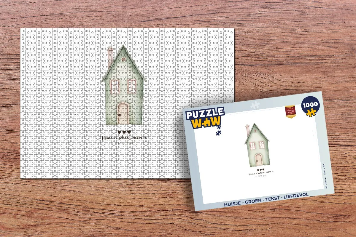 PuzzleWow Legpuzzel Huisje Groen 1000 Stuks - 8721179510597