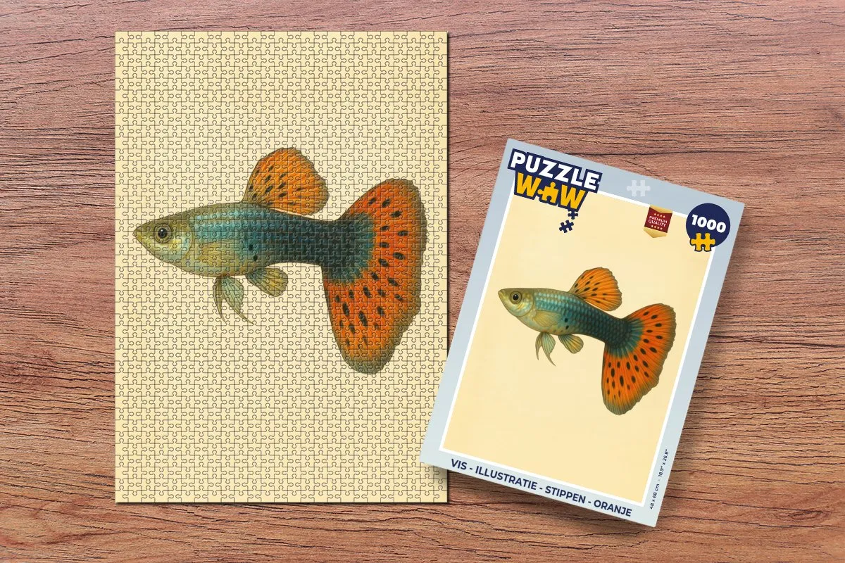 PuzzleWow Vis Illustratie Legpuzzel 1000 Stuks - Oranje