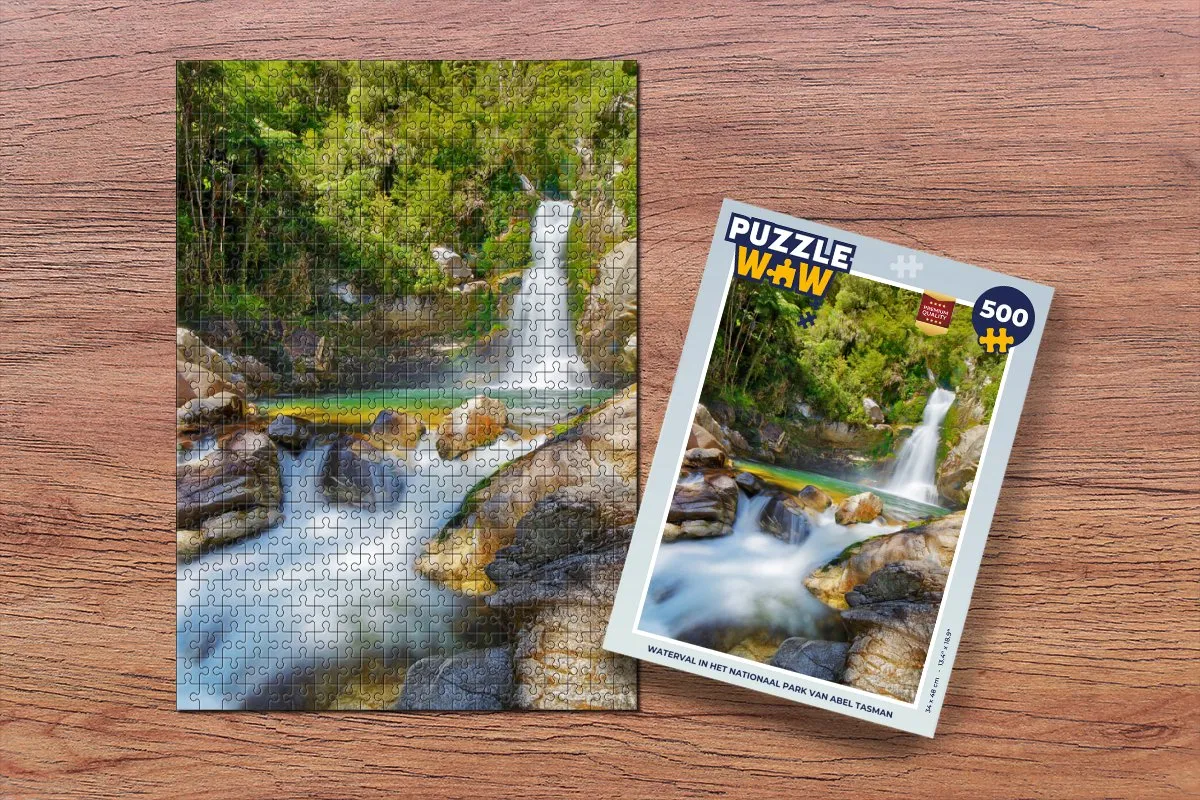 PuzzleWow Waterval Abel Tasman Legpuzzel 500 Stuks - Multicolor