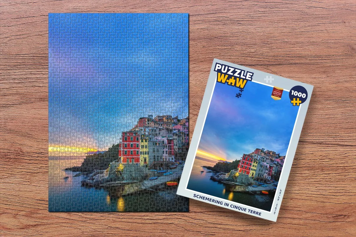 PuzzleWow Schemering in Cinque Terre Legpuzzel 1000 Stuks - Multicolor