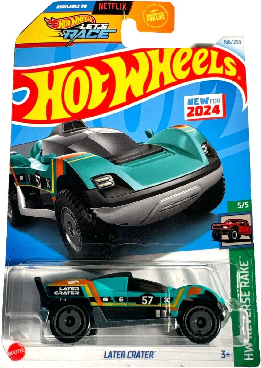 Hot Wheels Later Crater Turquoise HW Reverse Rake 1:64