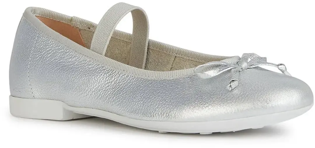 GEOX Plié Meisjes Ballerina's - Zilver - Maat 27