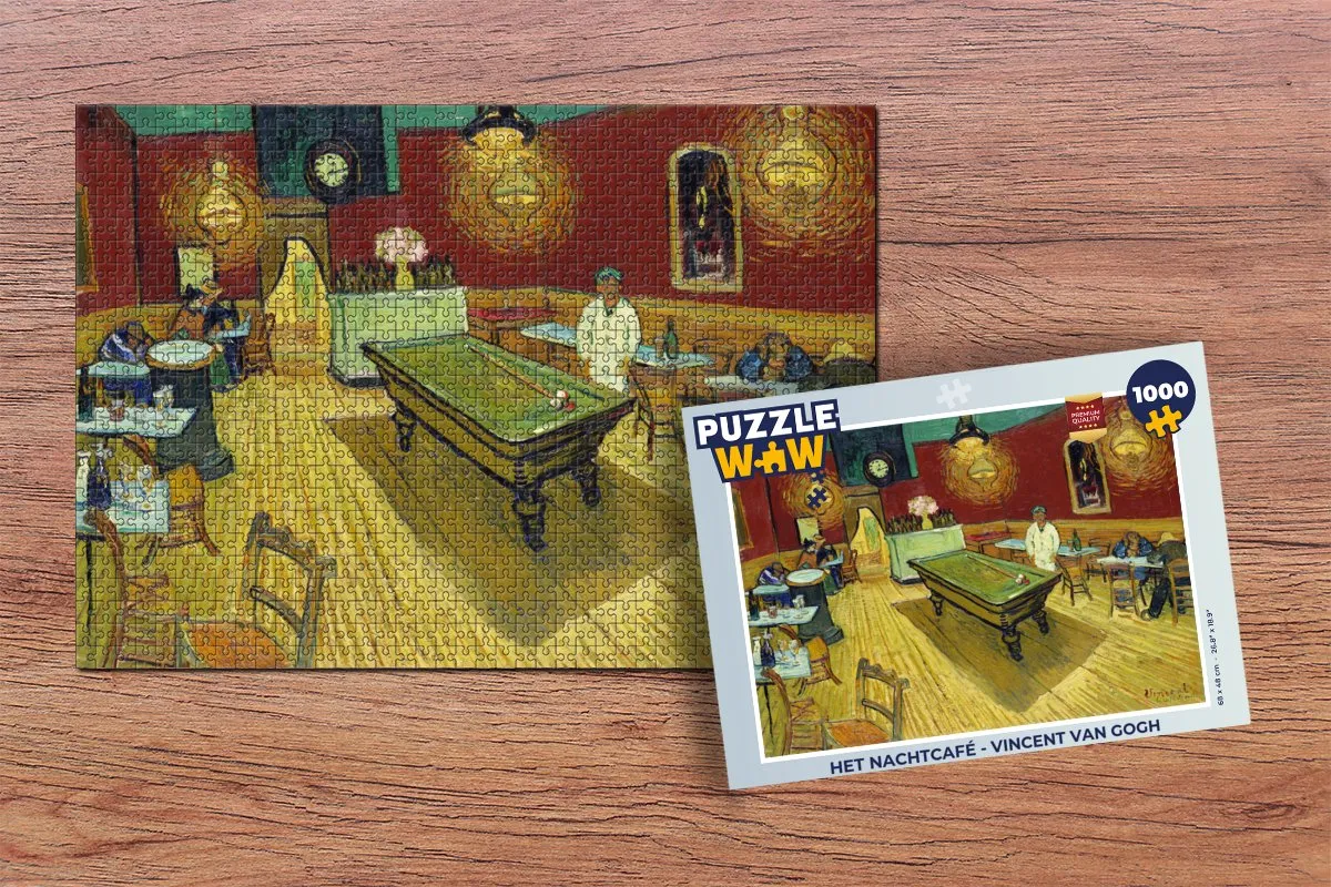 PuzzleWow Vincent van Gogh Het Nachtcafé Legpuzzel 1000 Stuks - Multicolor