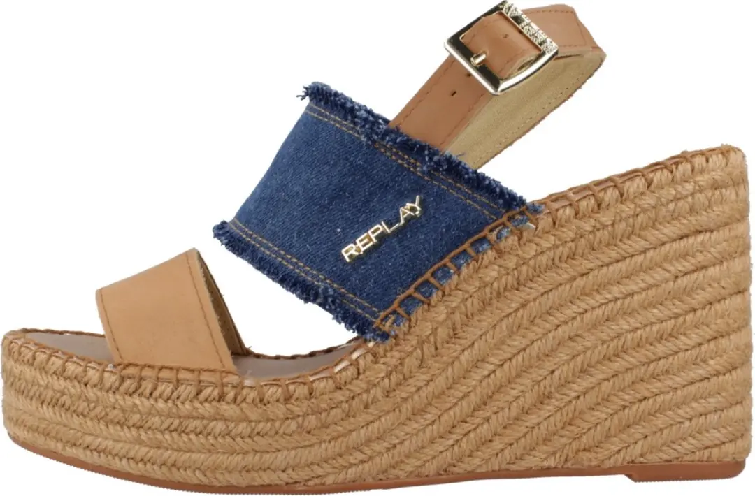 Replay Jess Band Sandalen Touwzool - Licht blauw - Maat 41 - afbeelding 4 van 6