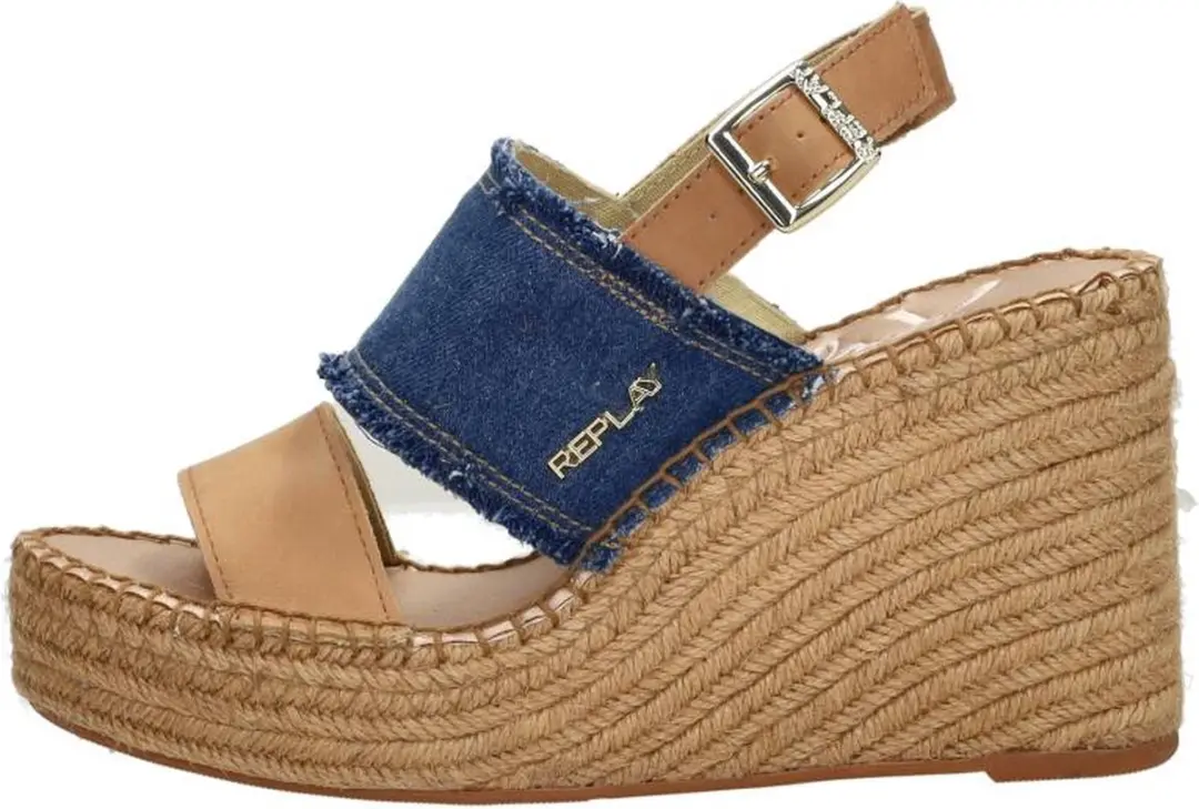 Replay Jess Band Sandalen Touwzool - Licht blauw - Maat 41 - afbeelding 3 van 6