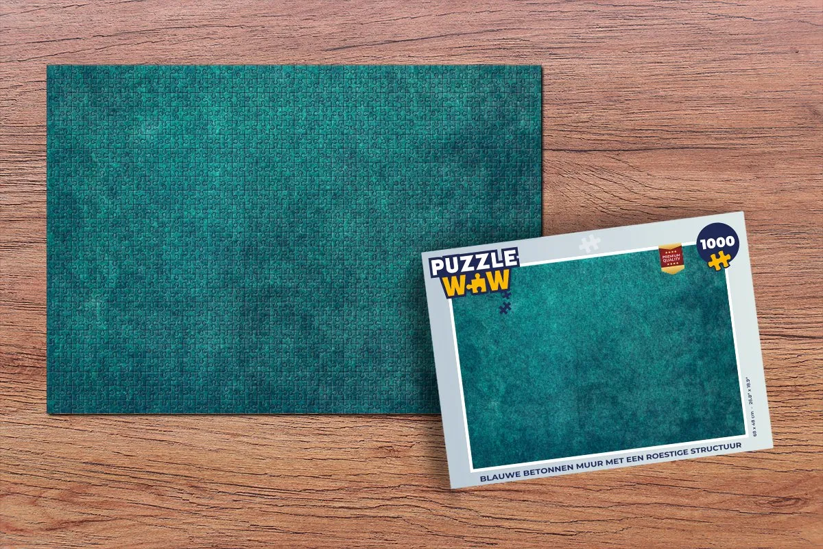 PuzzleWow Legpuzzel Blauwe Betonnen Muur 1000 Stuks - Multicolor