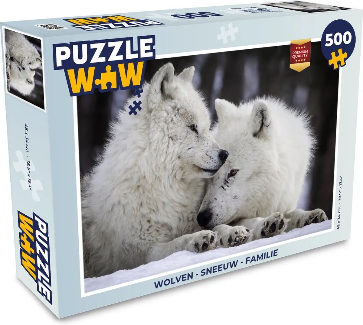 PuzzleWow Sneeuw Familie Legpuzzel 500 Stuks - Multicolor