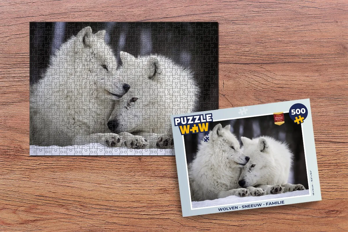 PuzzleWow Sneeuw Familie Legpuzzel 500 Stuks - Multicolor
