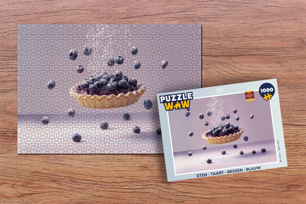 PuzzleWow Taart Bessen Legpuzzel 1000 Stuks - Paars