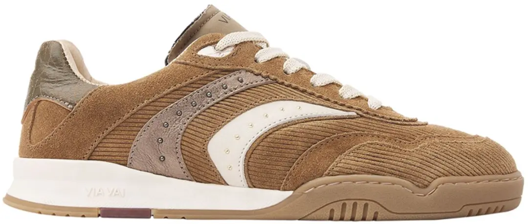 VIA VAI Kris Pax Sneakers Dames - Leer/Suède - Khaki