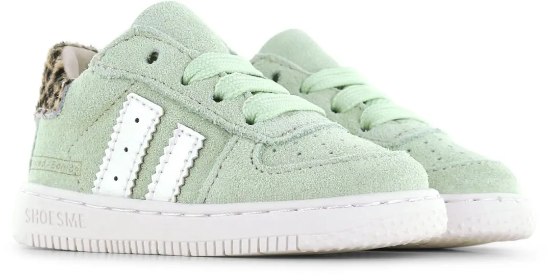 Shoesme Sneakertje Meisjes Suède - Sage Green Leopard - afbeelding 4 van 6