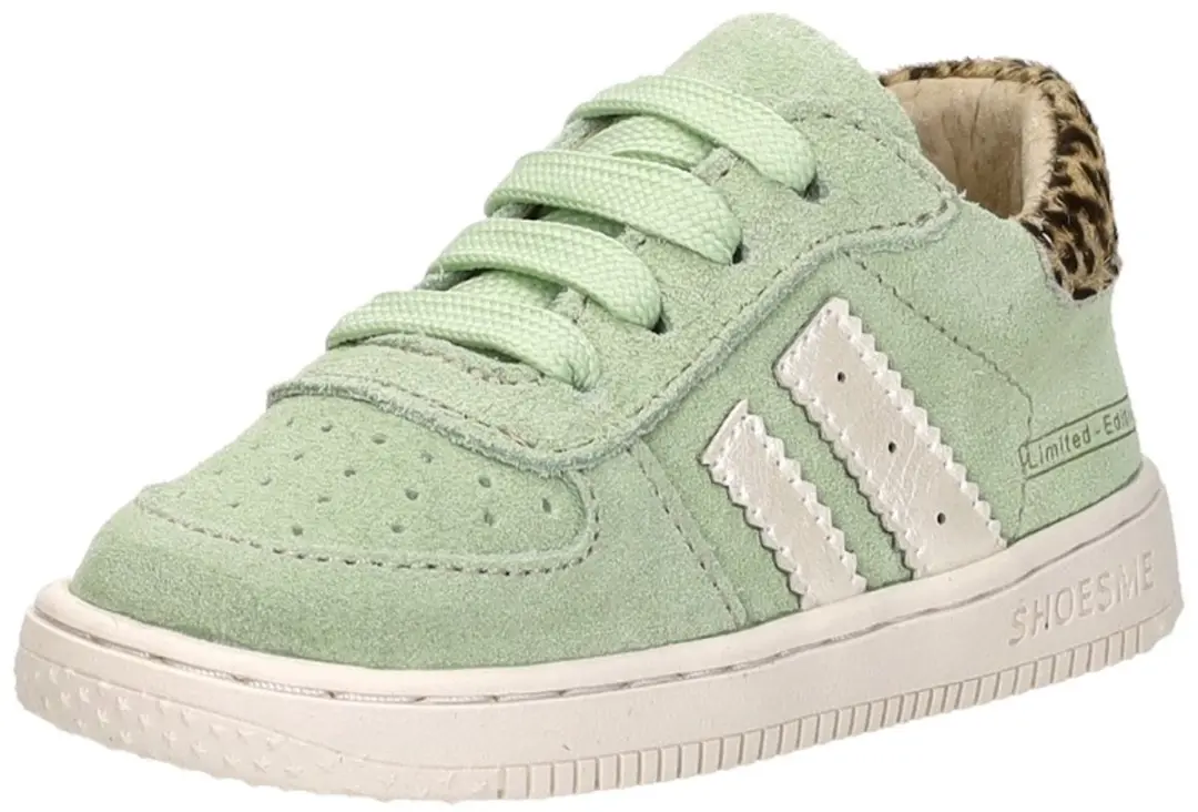 Shoesme Sneakertje Meisjes Suède - Sage Green Leopard - afbeelding 5 van 6