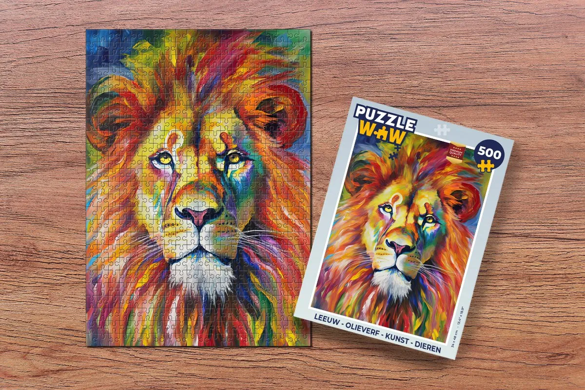 PuzzleWow Leeuw Puzzel 500 Stuks - Multicolor