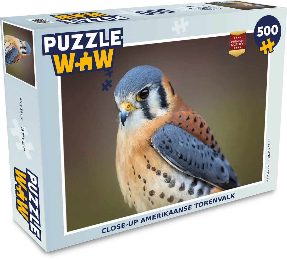 PuzzleWow Vogel Macro Puzzel 500 Stuks - Multicolor