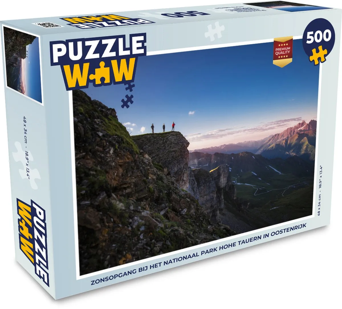 PuzzleWow Legpuzzel Zonsopgang Nationaal Park Hohe Tauern 500 Stuks